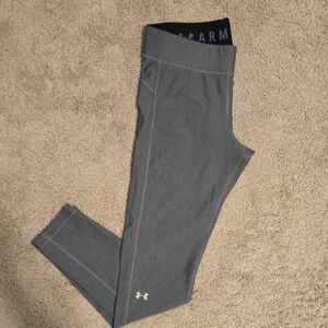 Under Armour Charcoal Performance Leggings, Heat GEAR-large